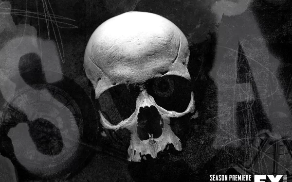 A striking HD desktop wallpaper featuring a skull and the letters S.A. references the TV show Sons of Anarchy, encapsulating its edgy and rebellious spirit.