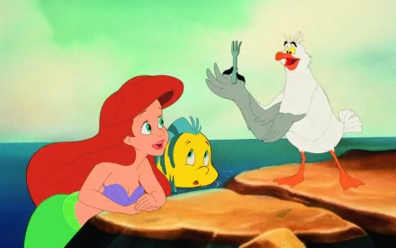The Little Mermaid mermaid Scuttle (The Little Mermaid) Flounder (The Little Mermaid) Ariel (The Little Mermaid) movie The Little Mermaid (1989) HD Desktop Wallpaper | Background Image