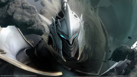 HD PC desktop wallpaper featuring a detailed close-up of the armored White Knight from the video game White Knight Chronicles.