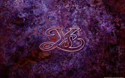 HD desktop wallpaper featuring the Ys: The Oath in Felghana game logo on a textured purple background.