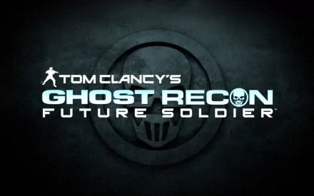 HD PC desktop wallpaper for the video game Tom Clancy's Ghost Recon: Future Soldier, showing the game logo and skull emblem centered on a dark, textured background.