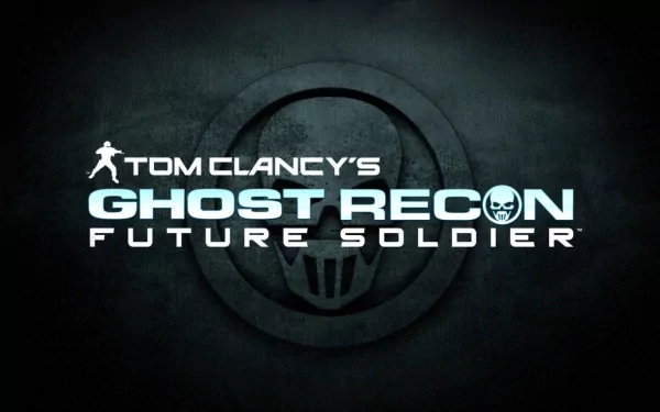 HD PC desktop wallpaper for the video game Tom Clancy's Ghost Recon: Future Soldier, showing the game logo and skull emblem centered on a dark, textured background.