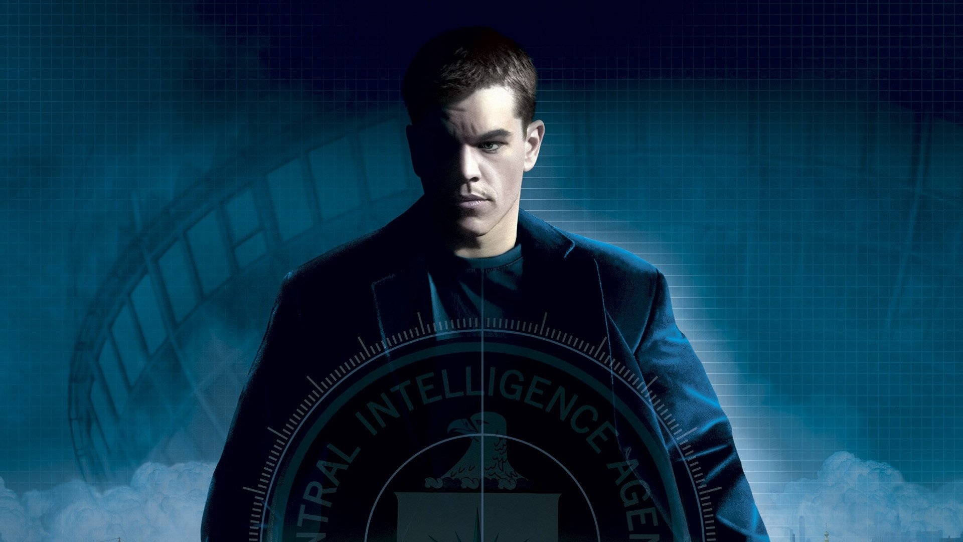 HD desktop wallpaper featuring a determined individual with a CIA backdrop, from The Bourne Ultimatum.
