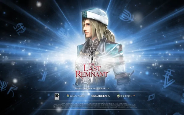 HD wallpaper featuring a character from The Last Remnant video game with a mystical blue background.