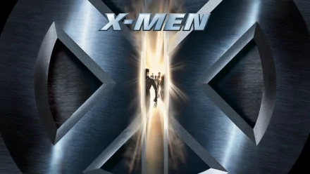 HD desktop wallpaper featuring the iconic X-Men: X2 - X-Men United movie logo with a central figure bathed in light.
