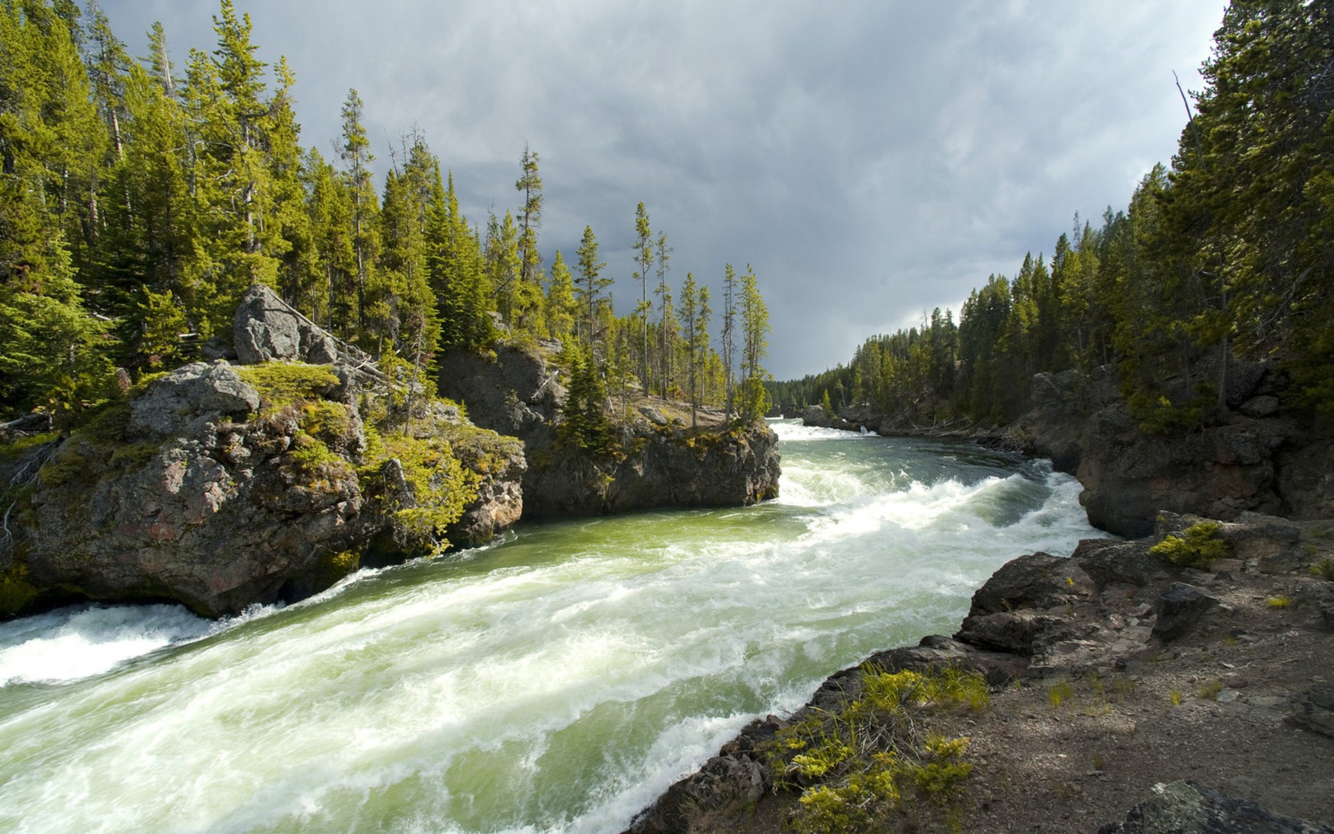 Download Forest Sky Cloud Scenic Landscape Nature River HD Wallpaper