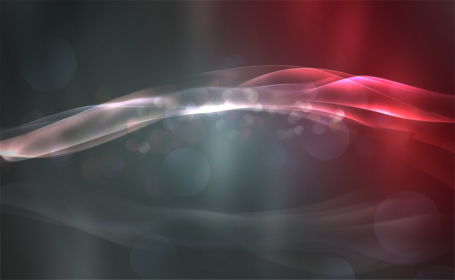 Abstract red and white flowing waves create a smooth, luminous effect in this HD PC desktop wallpaper background.