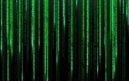 Abstract green vertical digital rain on black, HD PC desktop wallpaper and background.
