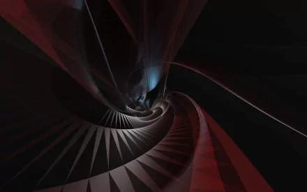 Abstract black HD desktop wallpaper featuring a dark, spiraling tunnel with subtle red accents creating a mysterious and immersive atmosphere.