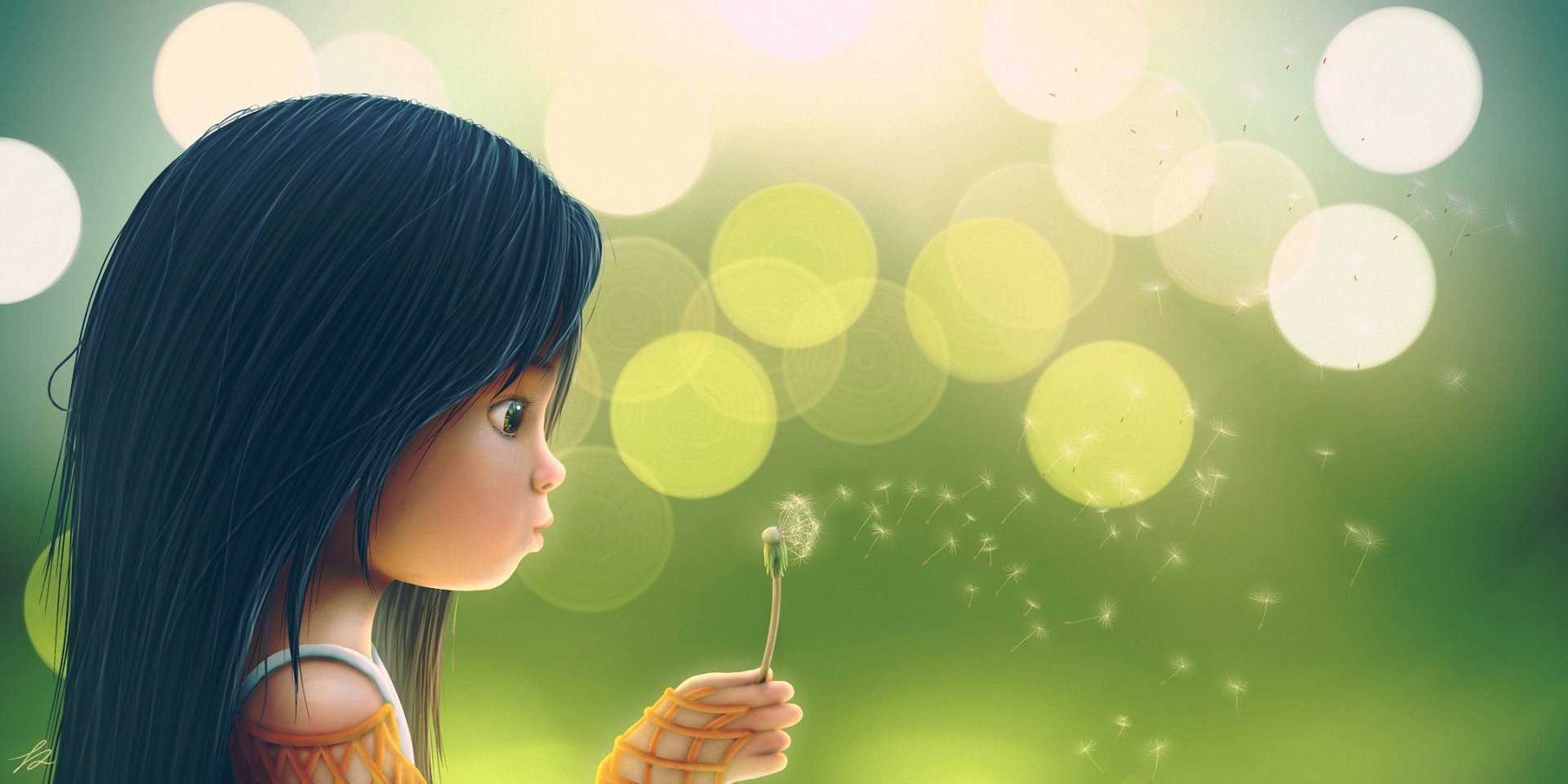 Cute Artistic Child: A Whimsical HD Wallpaper, image size:1920x960