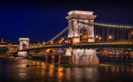Hungary Budapest man made Chain Bridge HD Desktop Wallpaper | Background Image
