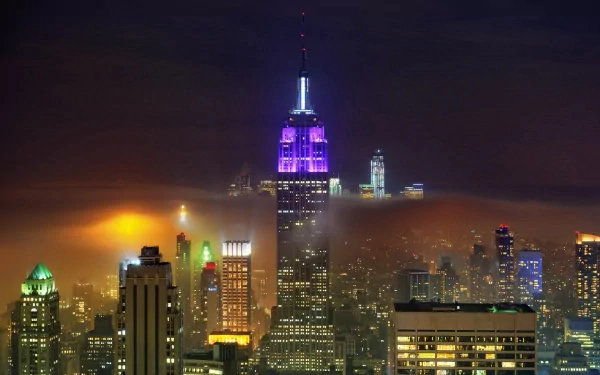 New York Manhattan man made Empire State Building HD Desktop Wallpaper | Background Image