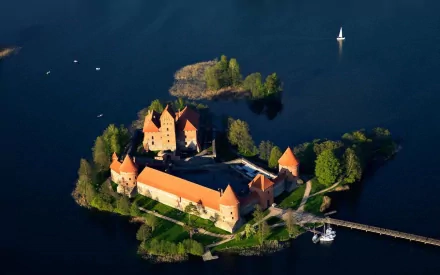 Lithuania Trakai Island Castle man made castle HD Desktop Wallpaper | Background Image