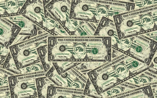 HD PC desktop wallpaper background: man-made collage of U.S. dollar bills layered in a green-and-black pattern.