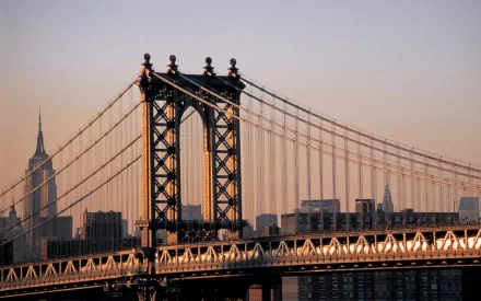 New York man made Manhattan Bridge HD Desktop Wallpaper | Background Image
