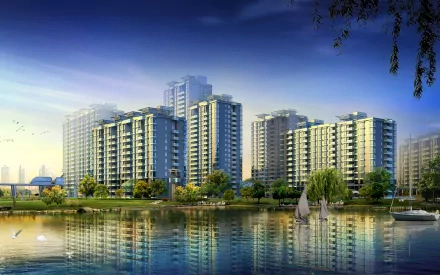 artistic apartment complex HD Desktop Wallpaper | Background Image