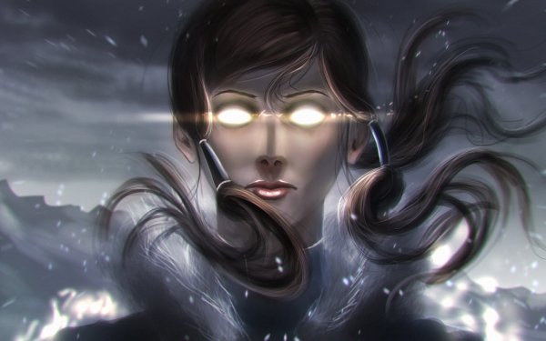 Anime Avatar: The Legend Of Korra Avatar (Anime) Brown Hair Glowing Eyes White Eyes Korra Snowfall HD Wallpaper | Background Image