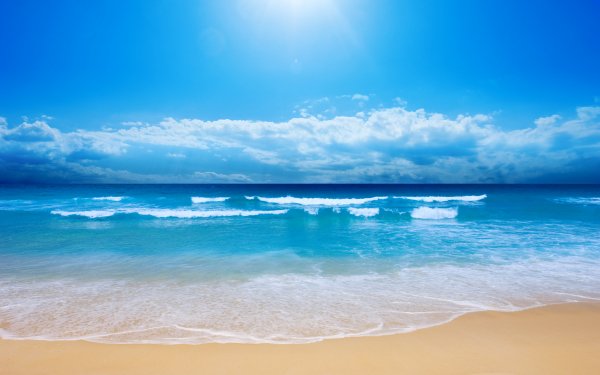 Aarde/Natuur Oceaan Strand Horizon Sand Golf Lucht Wolk HD Wallpaper | Achtergrond