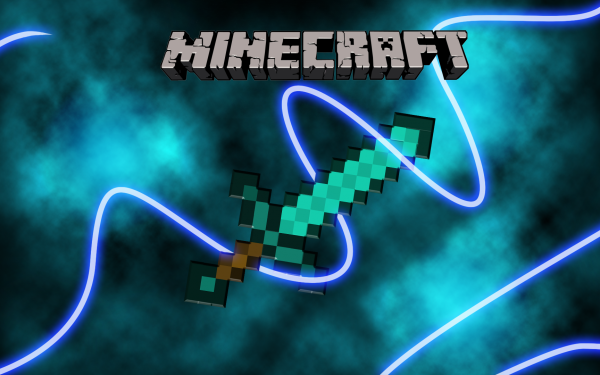 Video Game Minecraft Diamond Sword HD Wallpaper | Background Image
