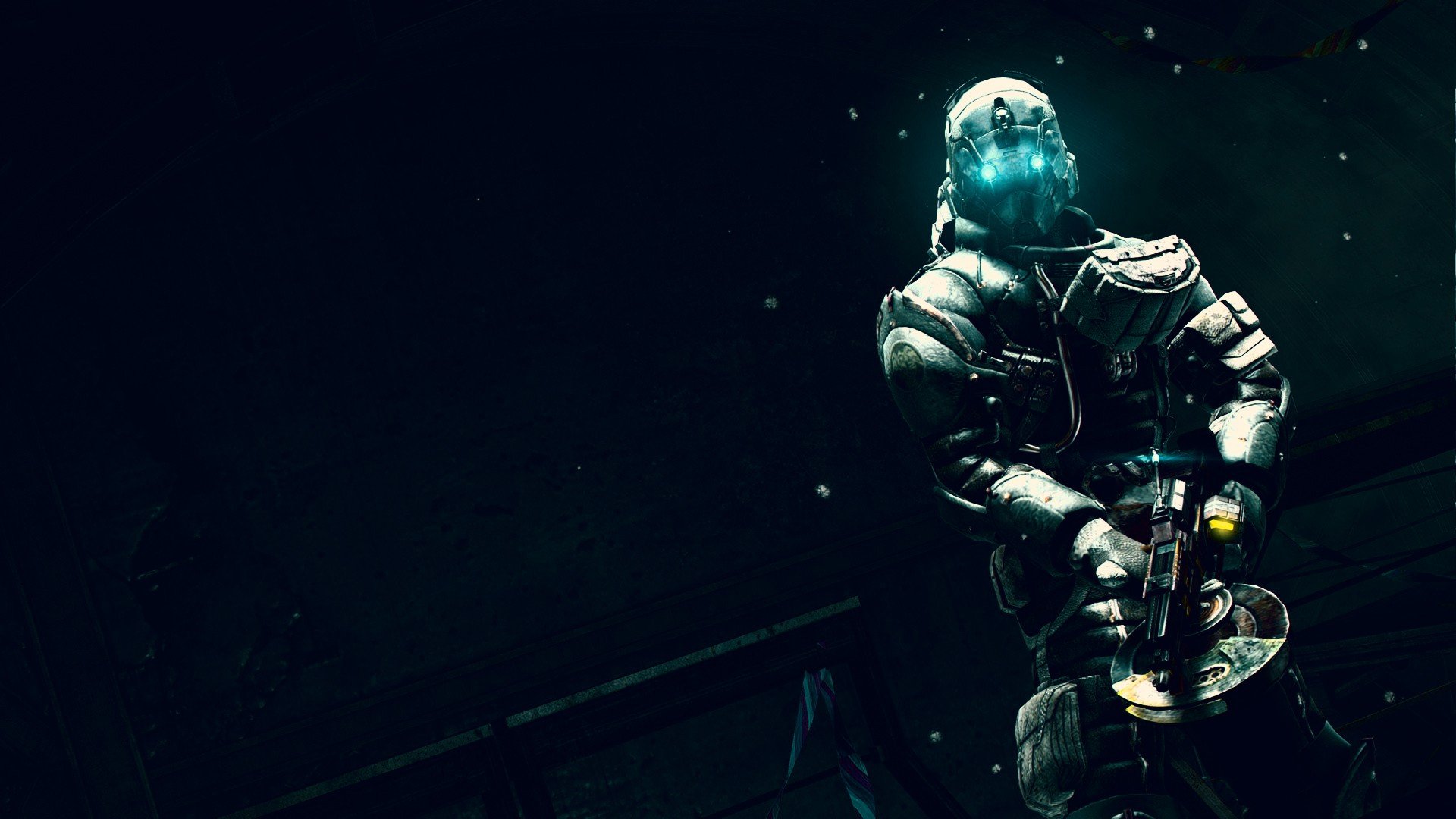 A striking HD wallpaper from the video game Dead Space 3, featuring a focused character in a dark environment, embodying the game's intense atmosphere and sci-fi aesthetics.