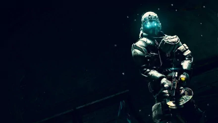 A striking HD wallpaper from the video game Dead Space 3, featuring a focused character in a dark environment, embodying the game's intense atmosphere and sci-fi aesthetics.