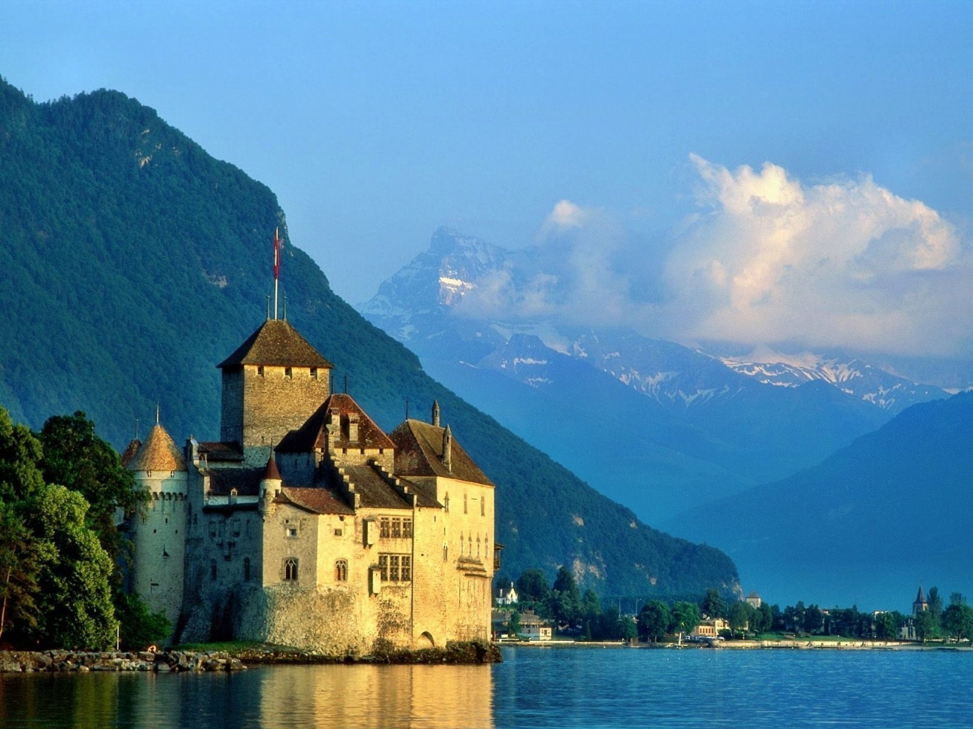 Download Switzerland Veytaux Man Made Chateau De Chillon HD Wallpaper