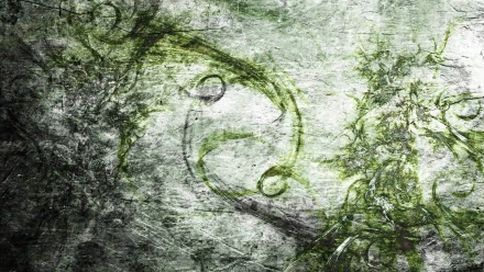 Abstract grunge wallpaper featuring a blend of grey and green tones, creating a textured, artistic background for desktop use.