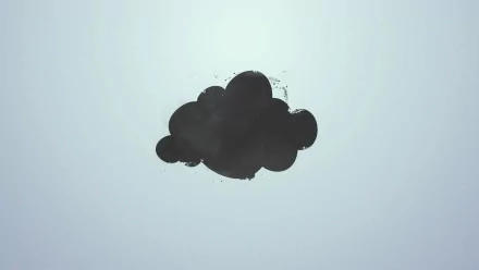 HD wallpaper of a solitary dark cloud centered on a light grey background, portraying a simplistic nature theme.