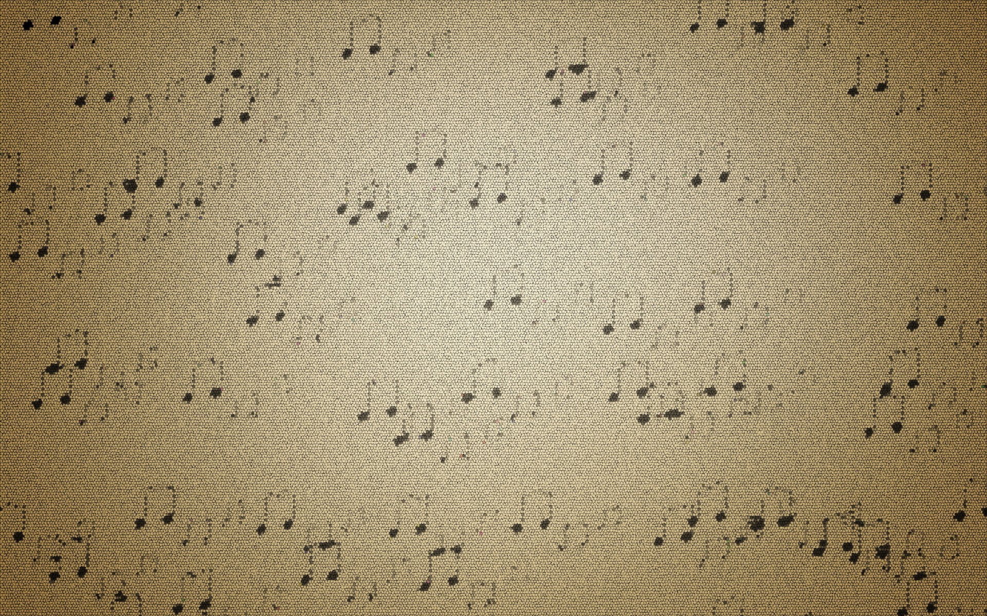 Abstract texture with musical notes pattern on a textured background, designed as an HD PC desktop wallpaper and background.