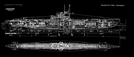  German Type VII Submarine schematic
