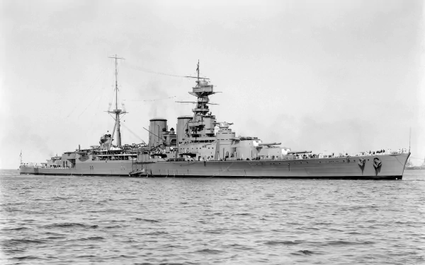 HMS Hood (51) is depicted in this stunning 4K Ultra HD image, showcasing the iconic battlecruiser of the Royal Navy, a symbol of military strength and maritime history.