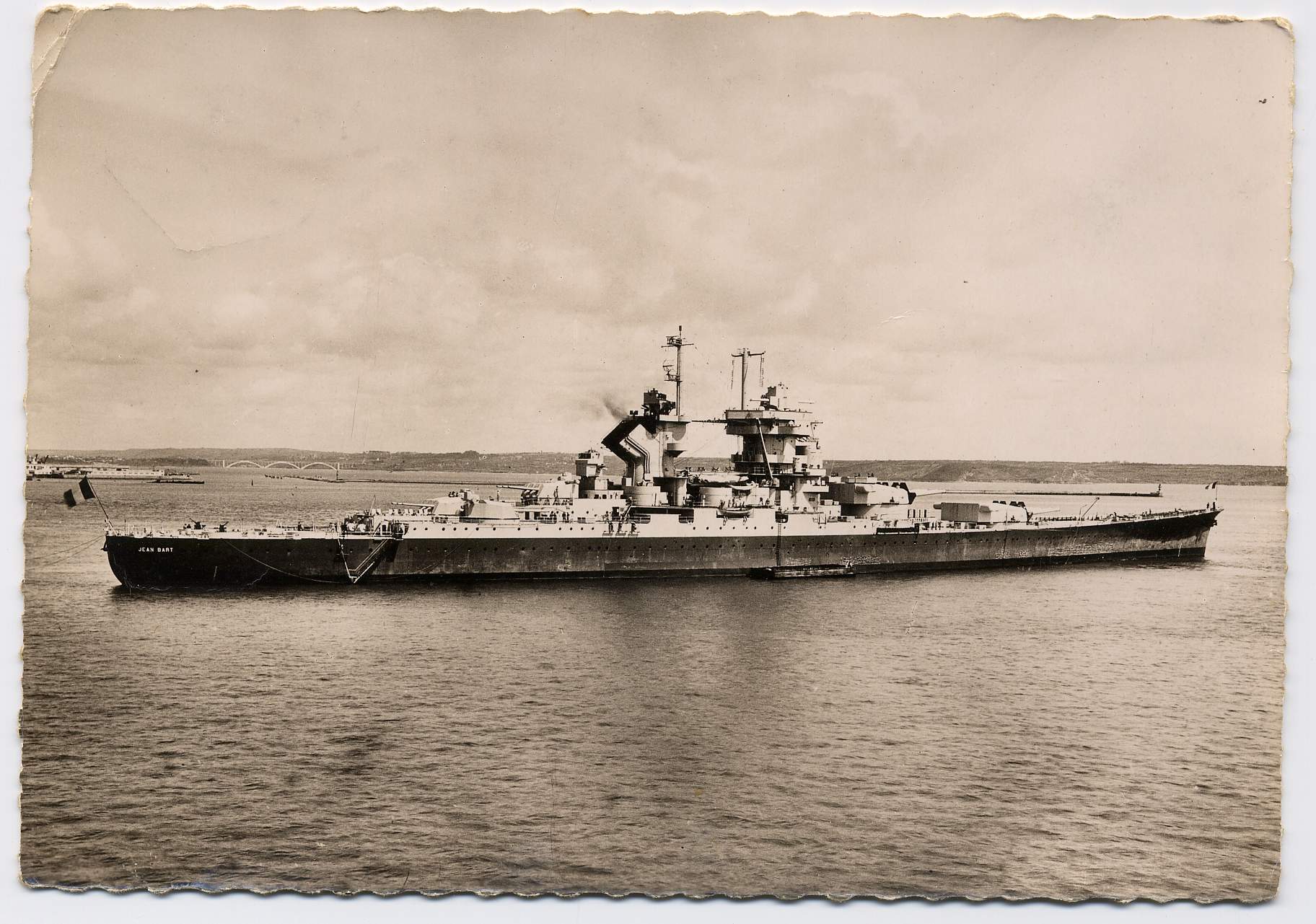 Military French battleship Jean Bart (1940) HD Wallpaper | Background Image