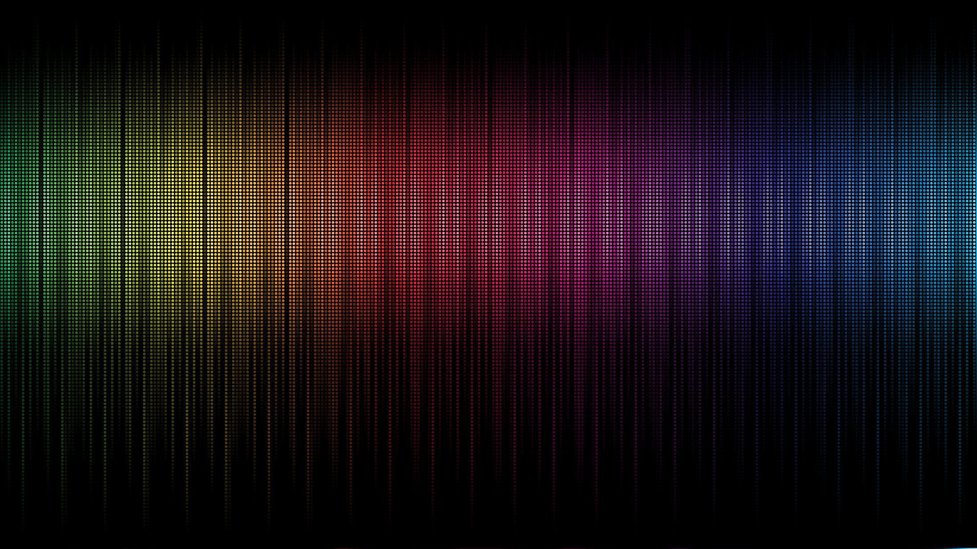 HD PC desktop wallpaper featuring an abstract array of vibrant colors with a vertical grid pattern fading into black edges.
