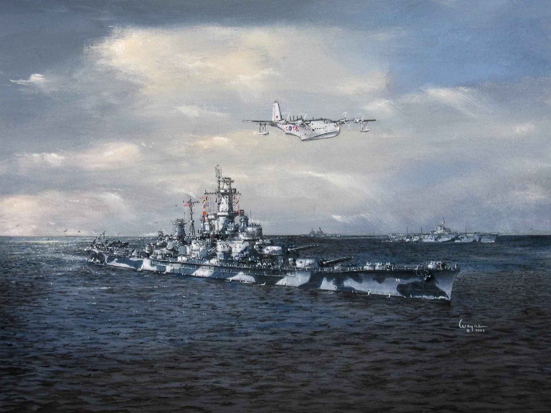 Download Warship Battleship Military USS Alabama (BB-60) HD Wallpaper