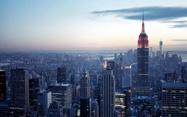 New York Manhattan man made Empire State Building HD Desktop Wallpaper | Background Image