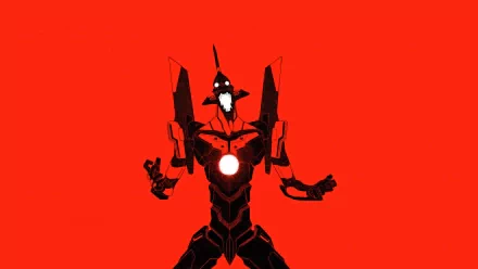 A striking HD wallpaper featuring Evangelion Unit-01 from the anime Neon Genesis Evangelion, set against a bold red background, showcasing its iconic design and intensity.