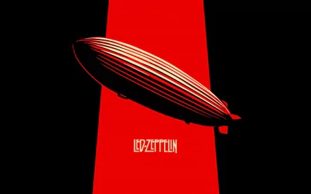 A striking HD desktop wallpaper featuring a red and black design with a Zeppelin and the text LED ZEPPELIN, celebrating the iconic music of the legendary rock band.