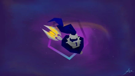 Veigar from League of Legends is featured in this high-definition desktop wallpaper, showcasing his dark, whimsical design against a vibrant background.