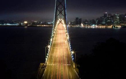 San Francisco man made Bay Bridge HD Desktop Wallpaper | Background Image