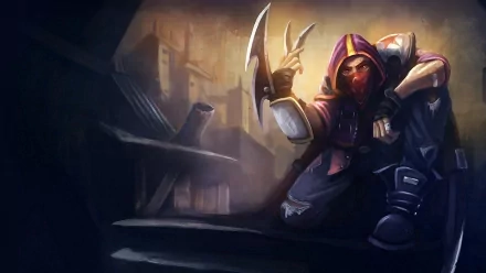 HD desktop wallpaper and background featuring Talon, a character from the video game League of Legends. Talon is depicted in a dark and moody environment, exuding a sense of mystery and intensity.

