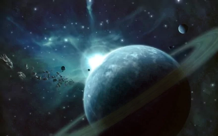 Sci Fi planetary ring HD Desktop Wallpaper | Background Image