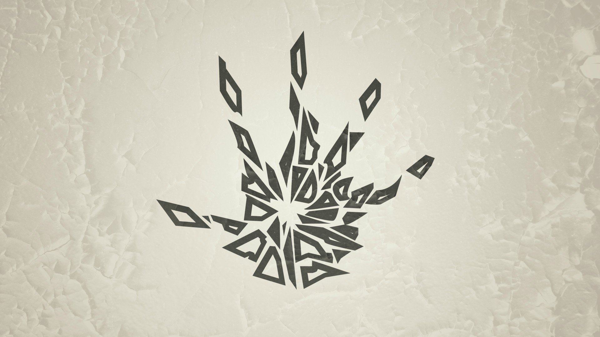Stylized geometric ice-shard emblem on a textured pale background — HD PC desktop wallpaper for a Frostbite video game.