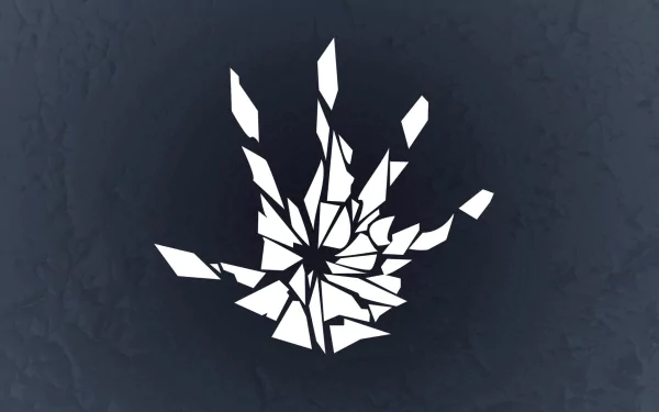 HD PC desktop wallpaper showing the Frostbite video game shattered-ice emblem in white against a dark, textured blue background.