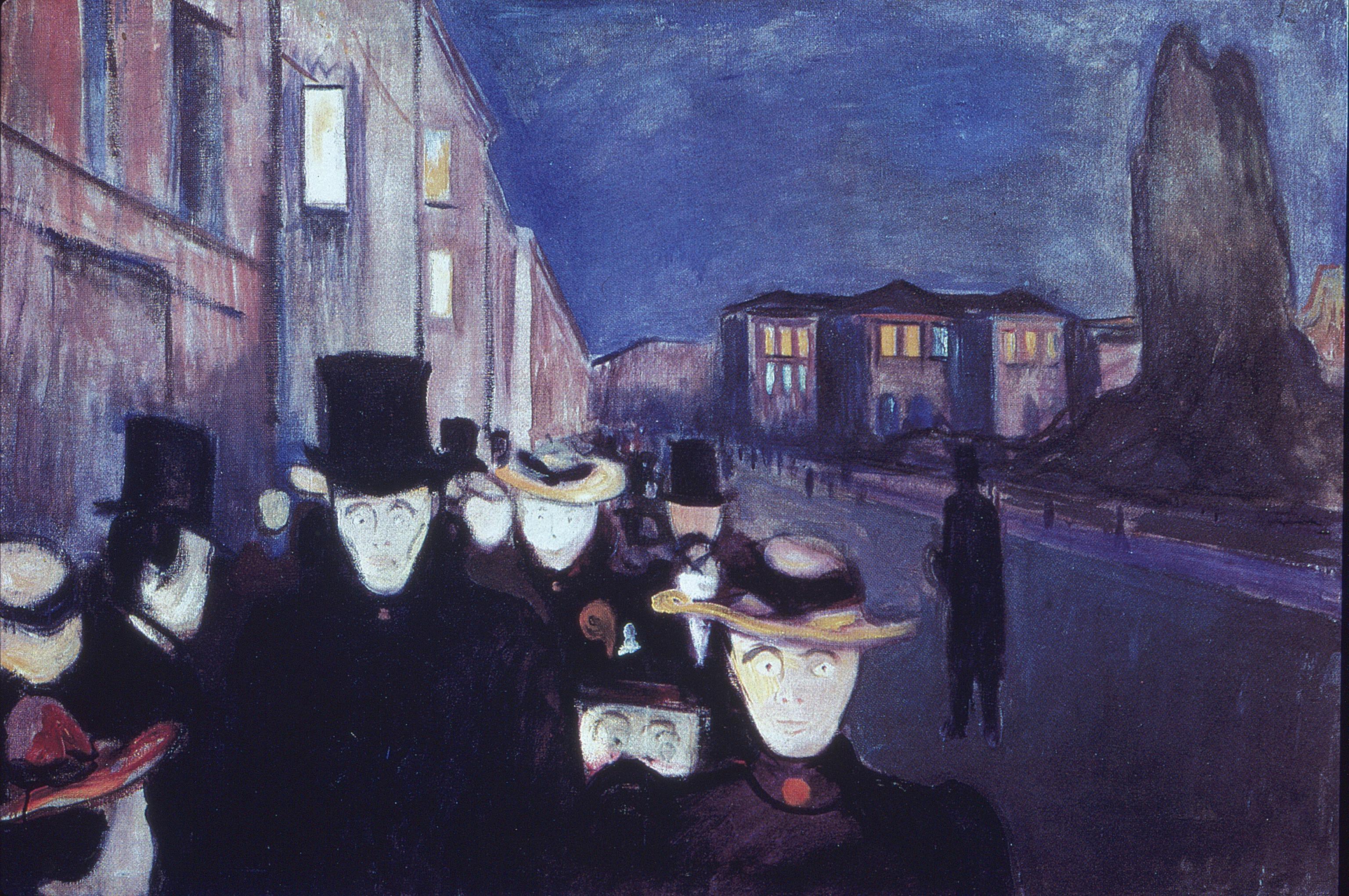 Evening On Karl Johan Street By Edvard Munch 