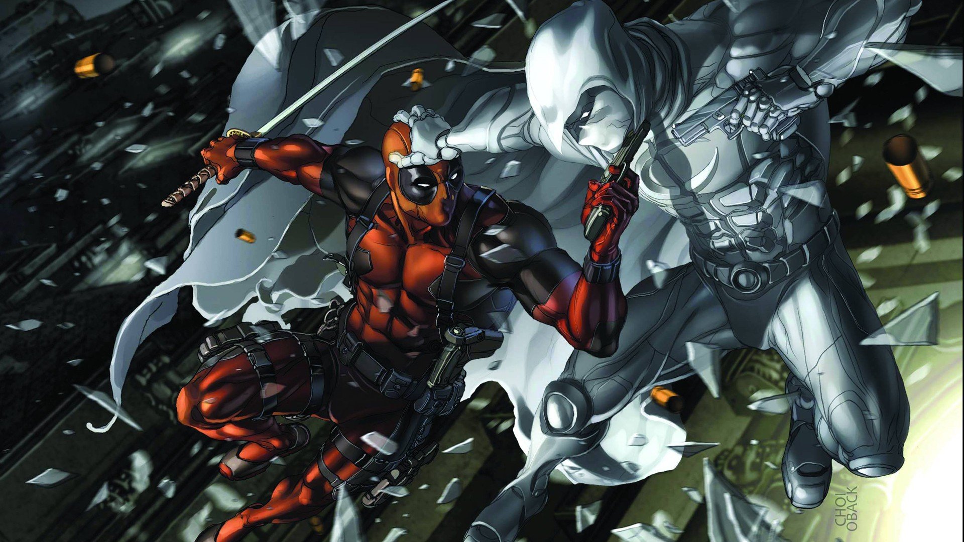 Moon Knight vs. Deadpool 4K Wallpaper #186