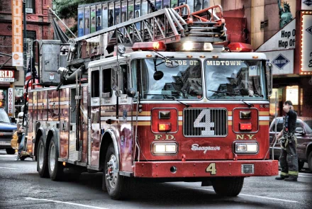HDR firefighter fire engine fire truck vehicle seagrave fire truck HD Desktop Wallpaper | Background Image