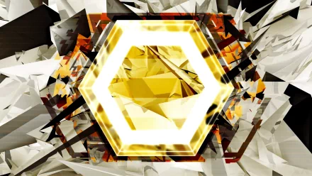 facets yellow CGI shapes Abstract 3D HD Desktop Wallpaper | Background Image