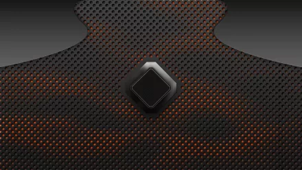 Abstract metal design featuring a textured surface with orange highlights and a central black square. High-definition wallpaper for PC desktop backgrounds.