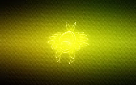 Glowing neon Anorith silhouette centered on a textured green-black background, 2K Quad HD PC desktop wallpaper from the Pokémon video game.