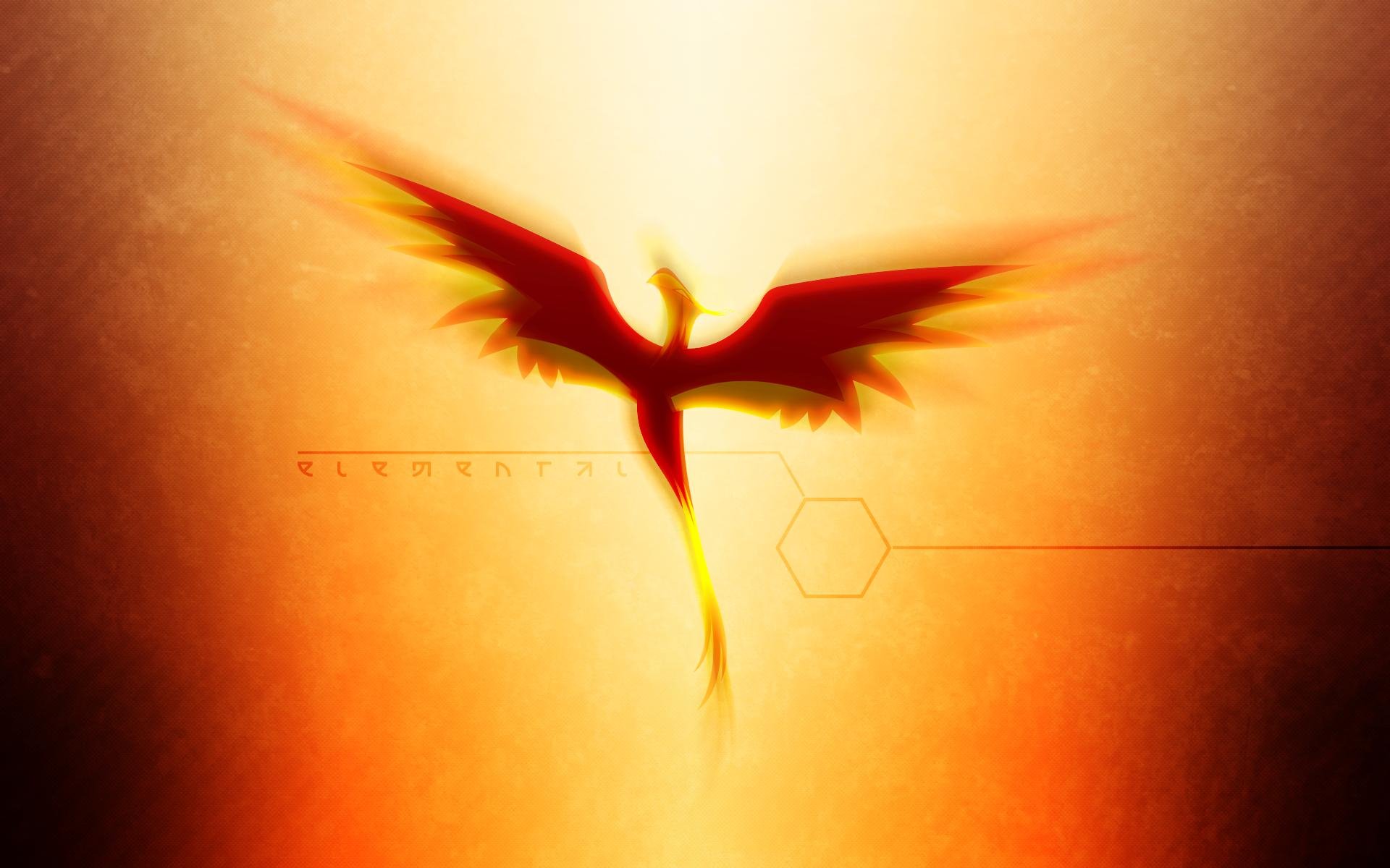 HD PC desktop wallpaper featuring a fiery phoenix silhouette from the TV show My Little Pony: Friendship Is Magic.